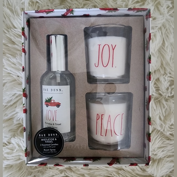 Rae Dunn Other - Rae Dunn Mistletoe & Tinsel Candle and Room Spray Gift Set